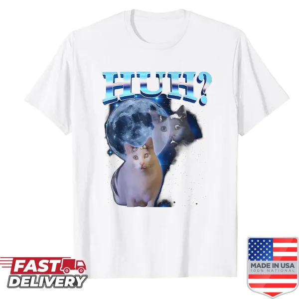 Funny chonky cat graphic with confused expression shirt