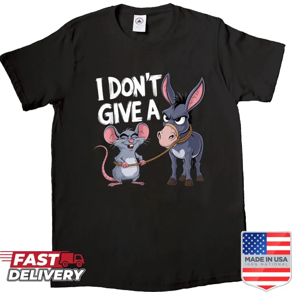 Funny donkey and mouse design with sarcastic text, perfect for humor lovers.