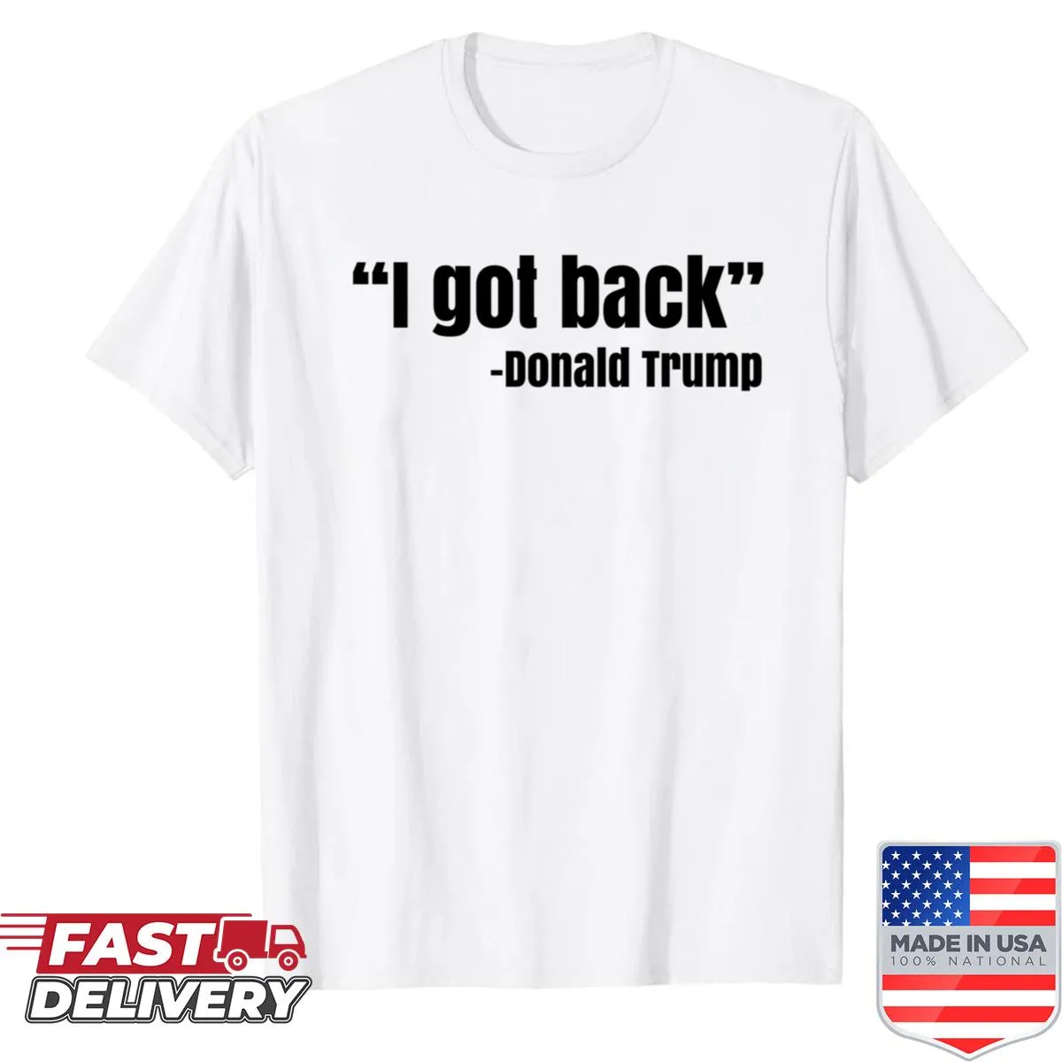 Playful shirt with 'I Got Back A Message From The President' text