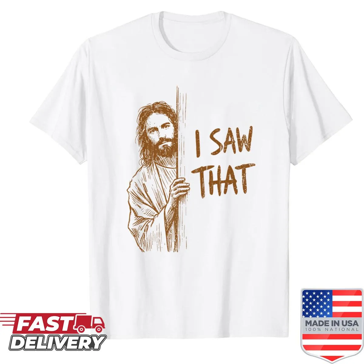 Vintage Christian meme t-shirt featuring a humorous Jesus graphic