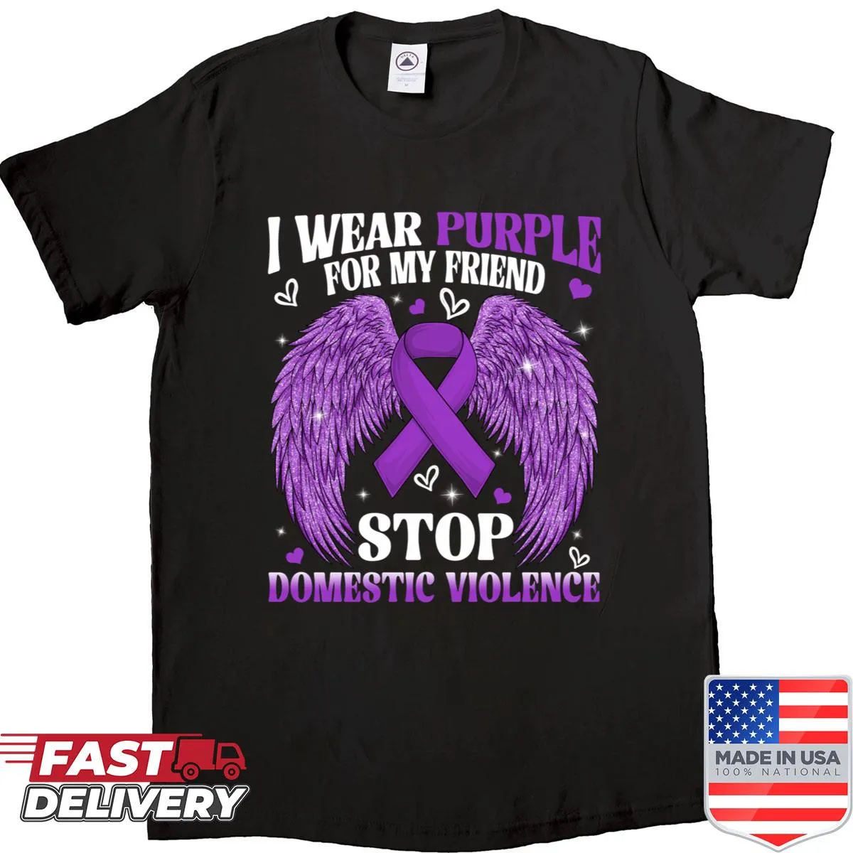 Purple awareness shirt for domestic violence support