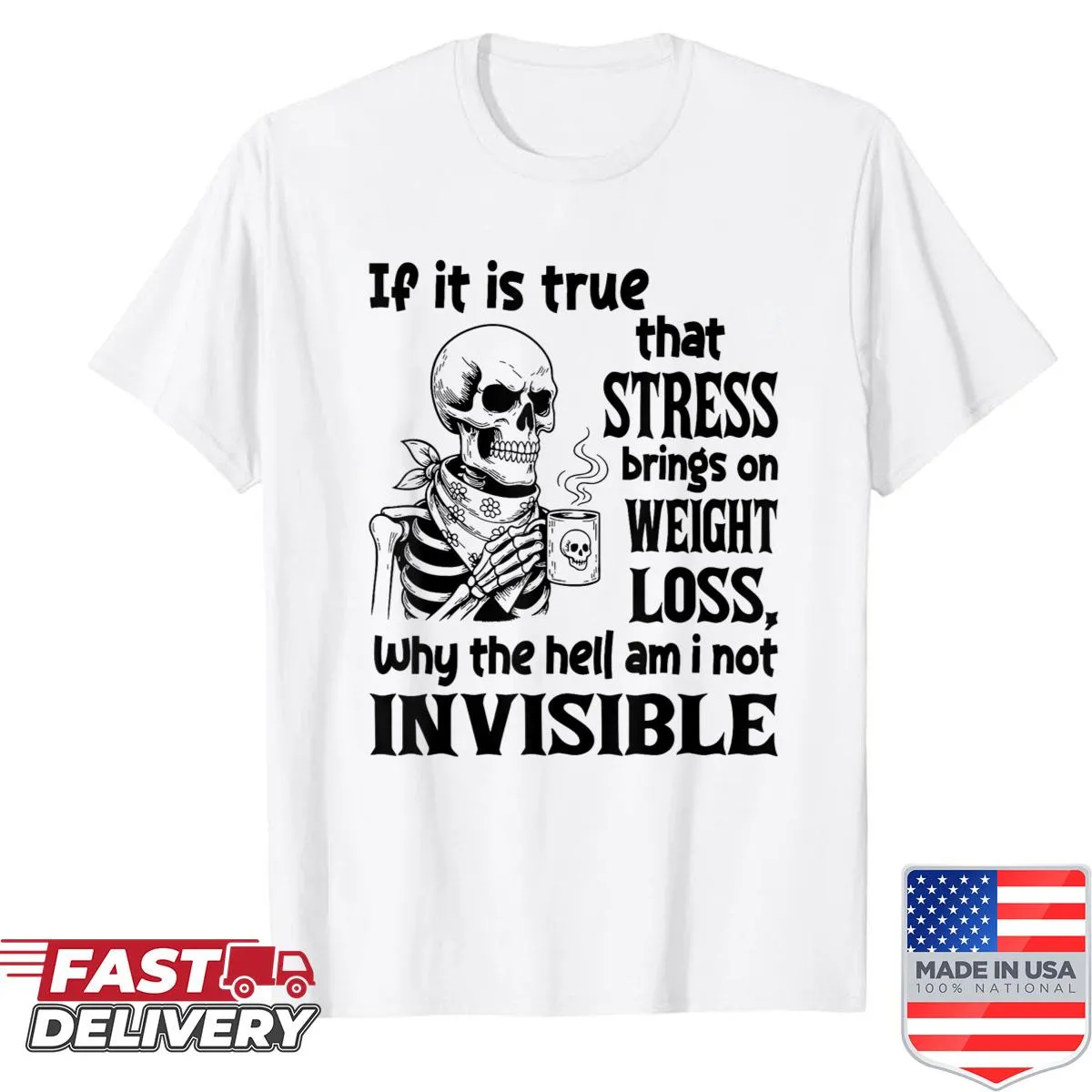 Funny shirt about stress and weight loss