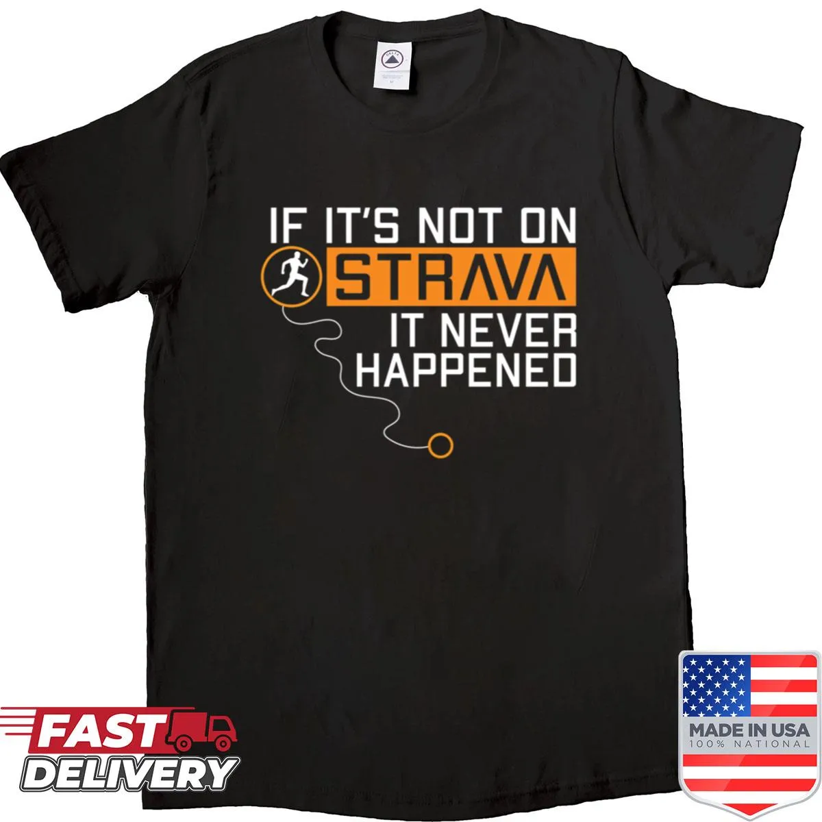 Funny runner T-shirt with Strava reference