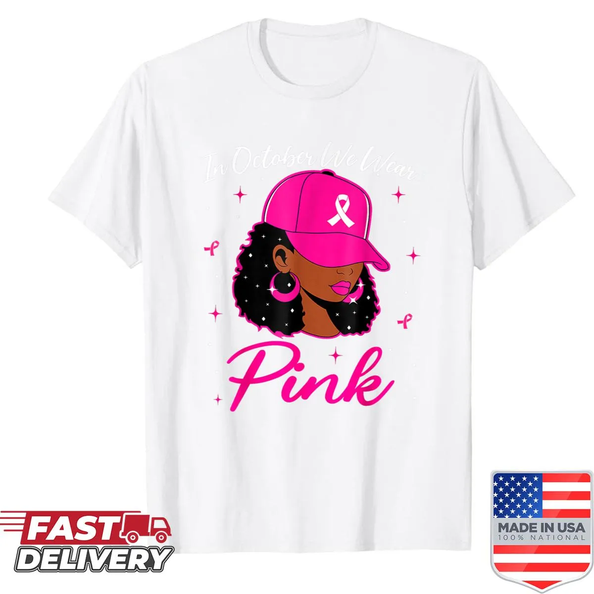 Breast cancer awareness shirt with empowering text