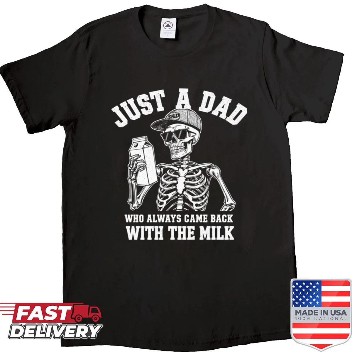 Funny shirt for dads about coming back with the milk
