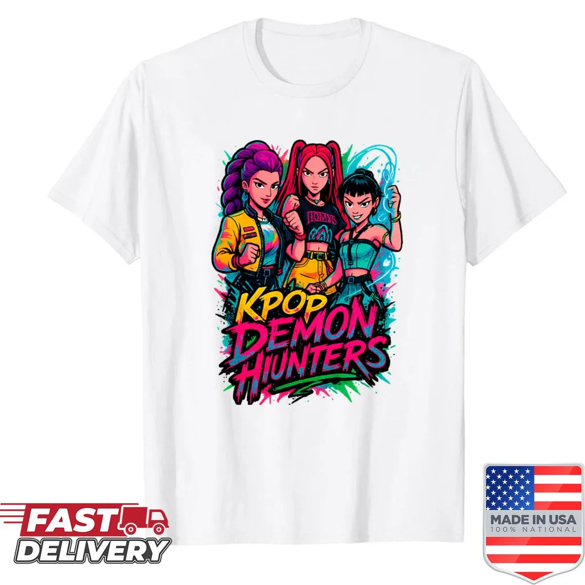 K-pop Demon Hunters Art T-shirt with dynamic graphic design