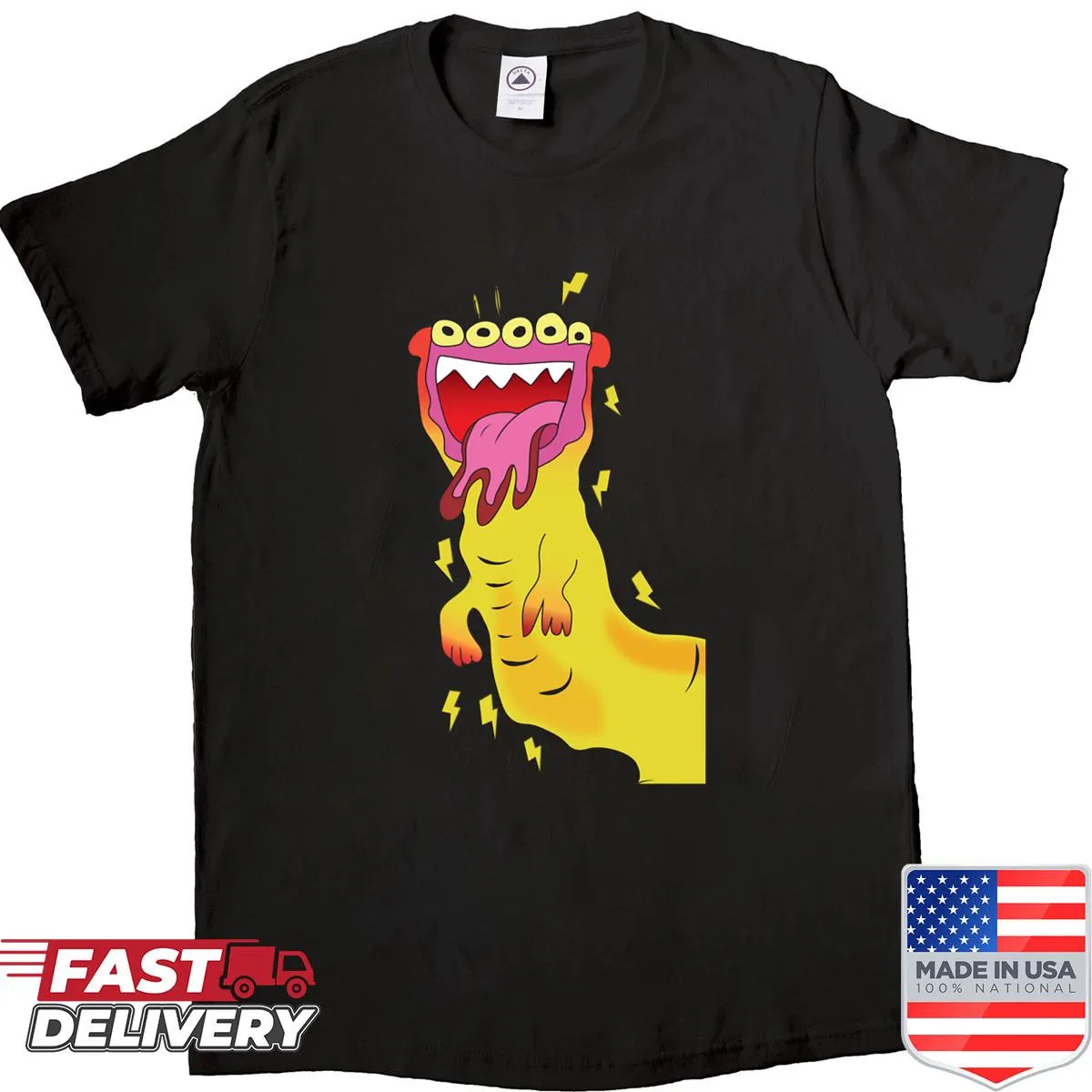 Fun shirt featuring Katie Mitchell's monster from The Mitchells Vs The Machines