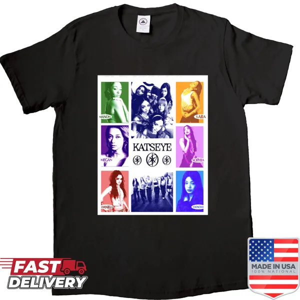 K-pop inspired illustration T-shirt featuring poster designs