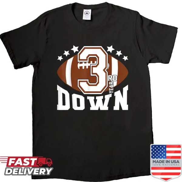 Kids birthday shirt featuring football graphic and fun typography