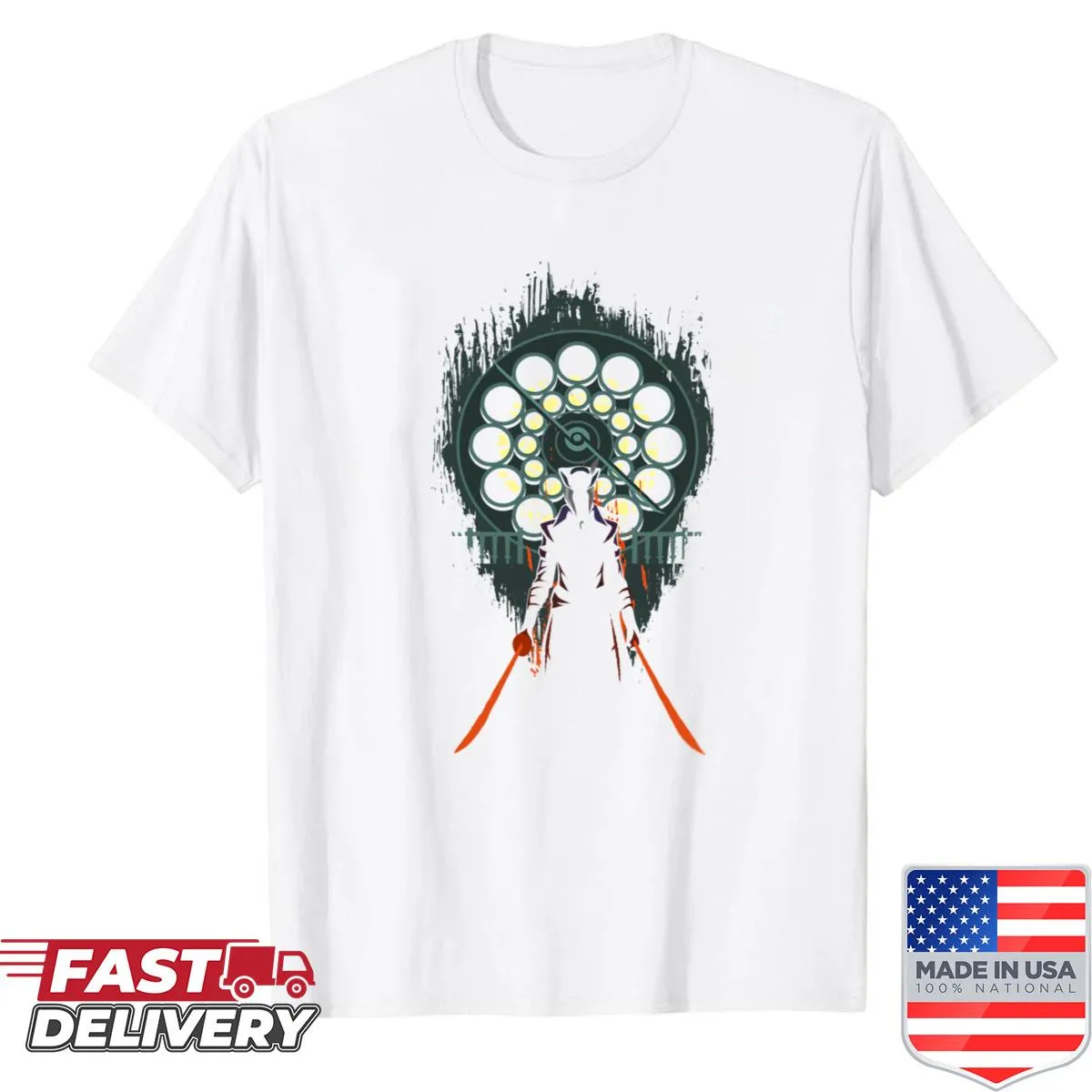 T-shirt with 'Lady Maria of the Astral Clocktower' intricate design.