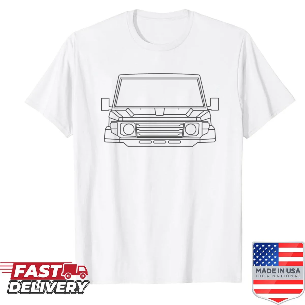 Illustration of Land Cruiser 70 Series on a shirt