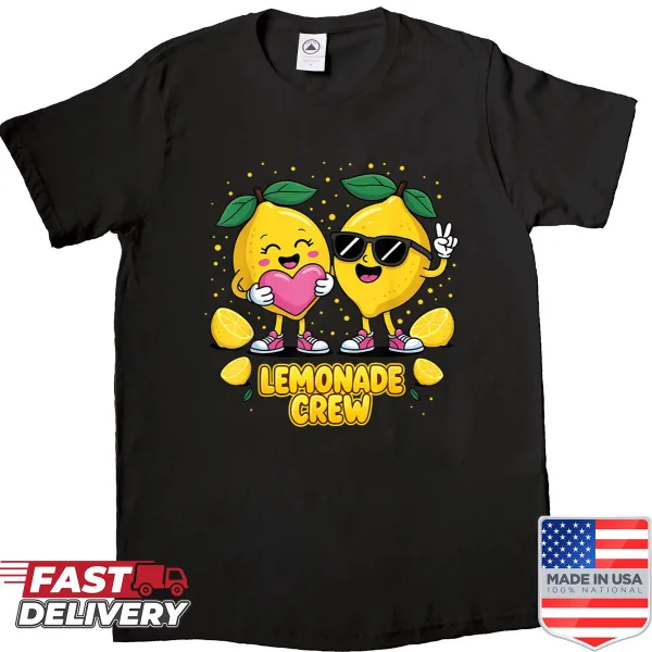 Couple outfit shirt with 'Lemonade Crew Stand' design