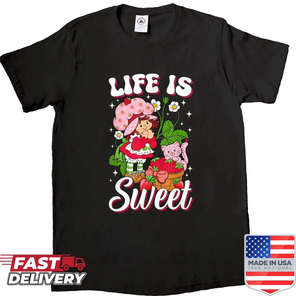 Vintage humorous strawberry graphic t-shirt