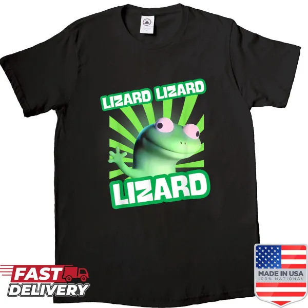 Funny meme T-shirt featuring a humorous lizard graphic