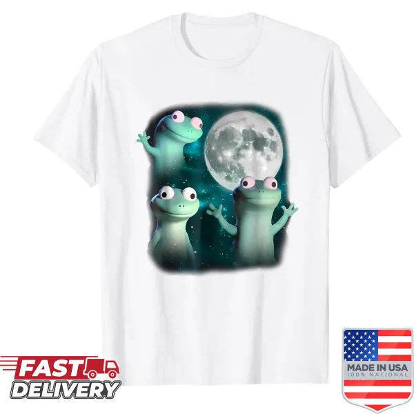 T-shirt featuring a humorous lizard meme design