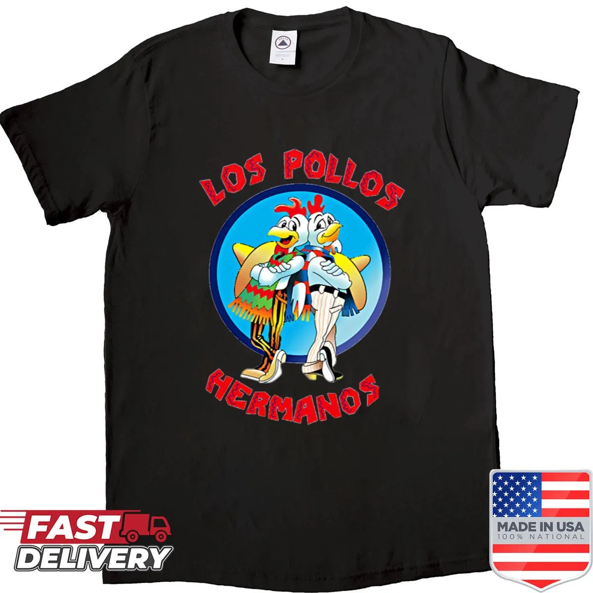 Illustrated Los Pollos Hermanos logo on a shirt for fans