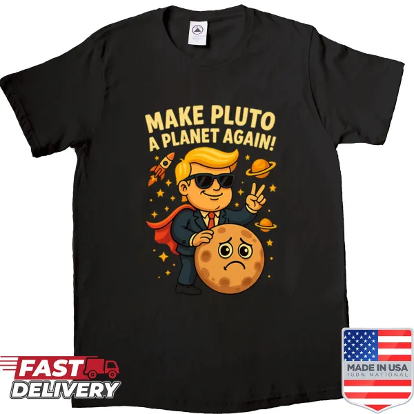 Typography design shirt advocating Pluto as a planet