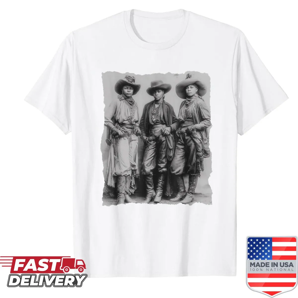 Melanin cowgirl graphic T-shirt for cultural pride