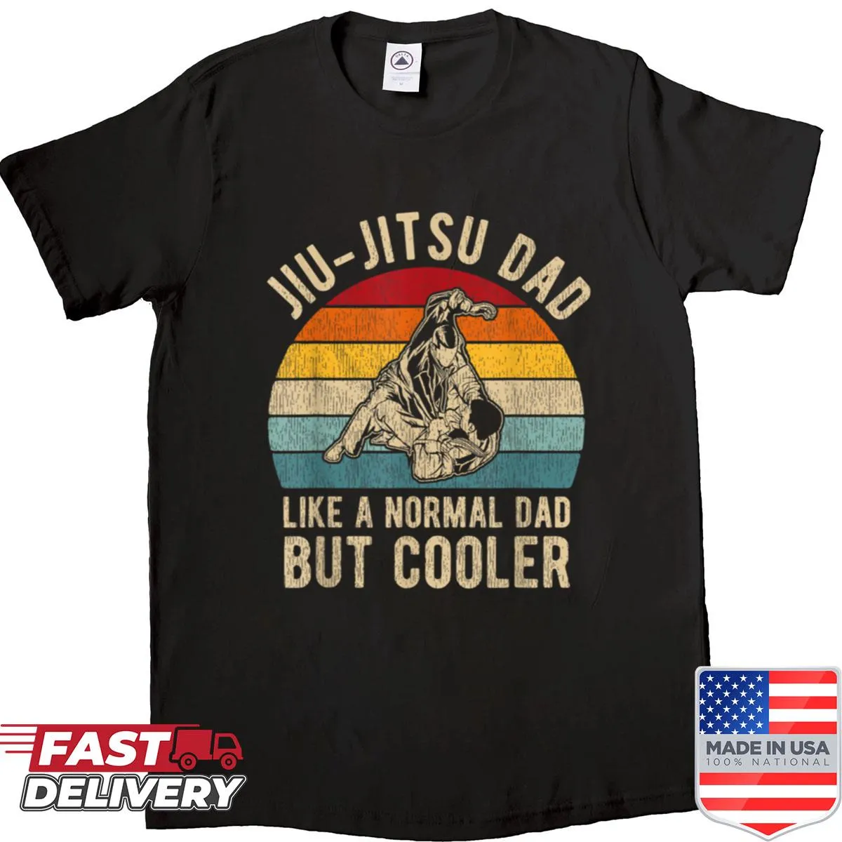 Vintage-style shirt for jiu-jitsu dads with retro graphic