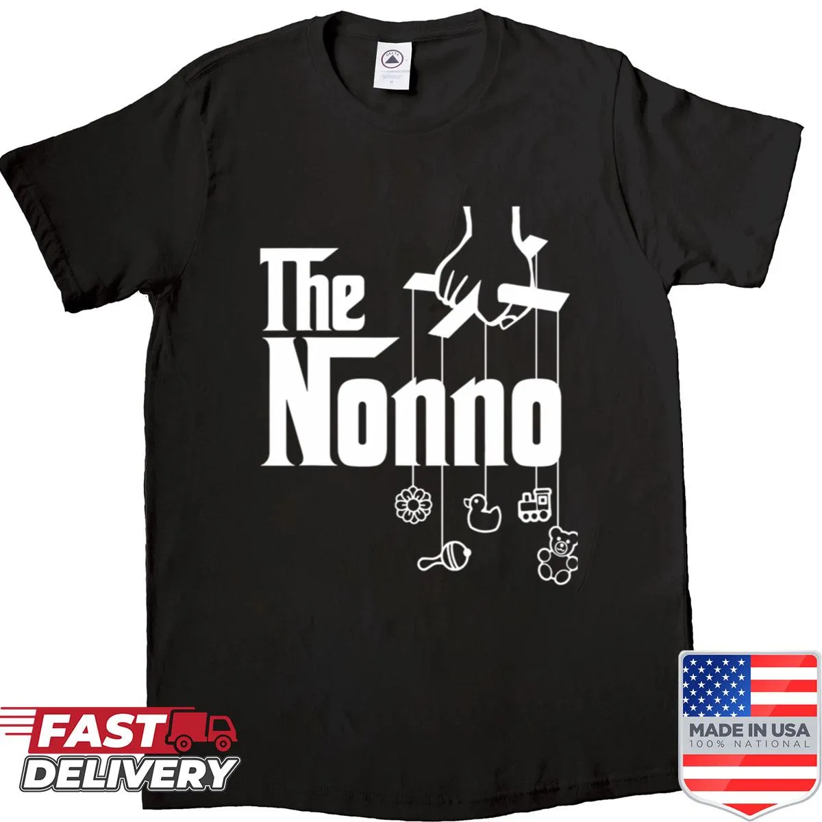 Illustration of Nonno text with playful graphics celebrating Italian grandpas.