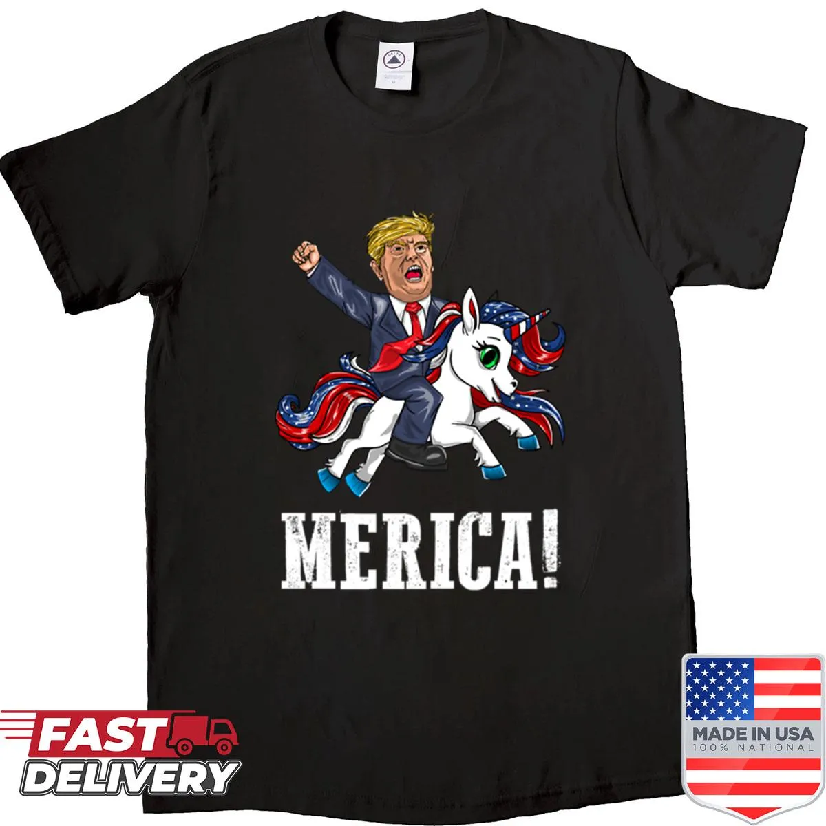 Merica Unicorn Trump shirt featuring a playful unicorn illustration