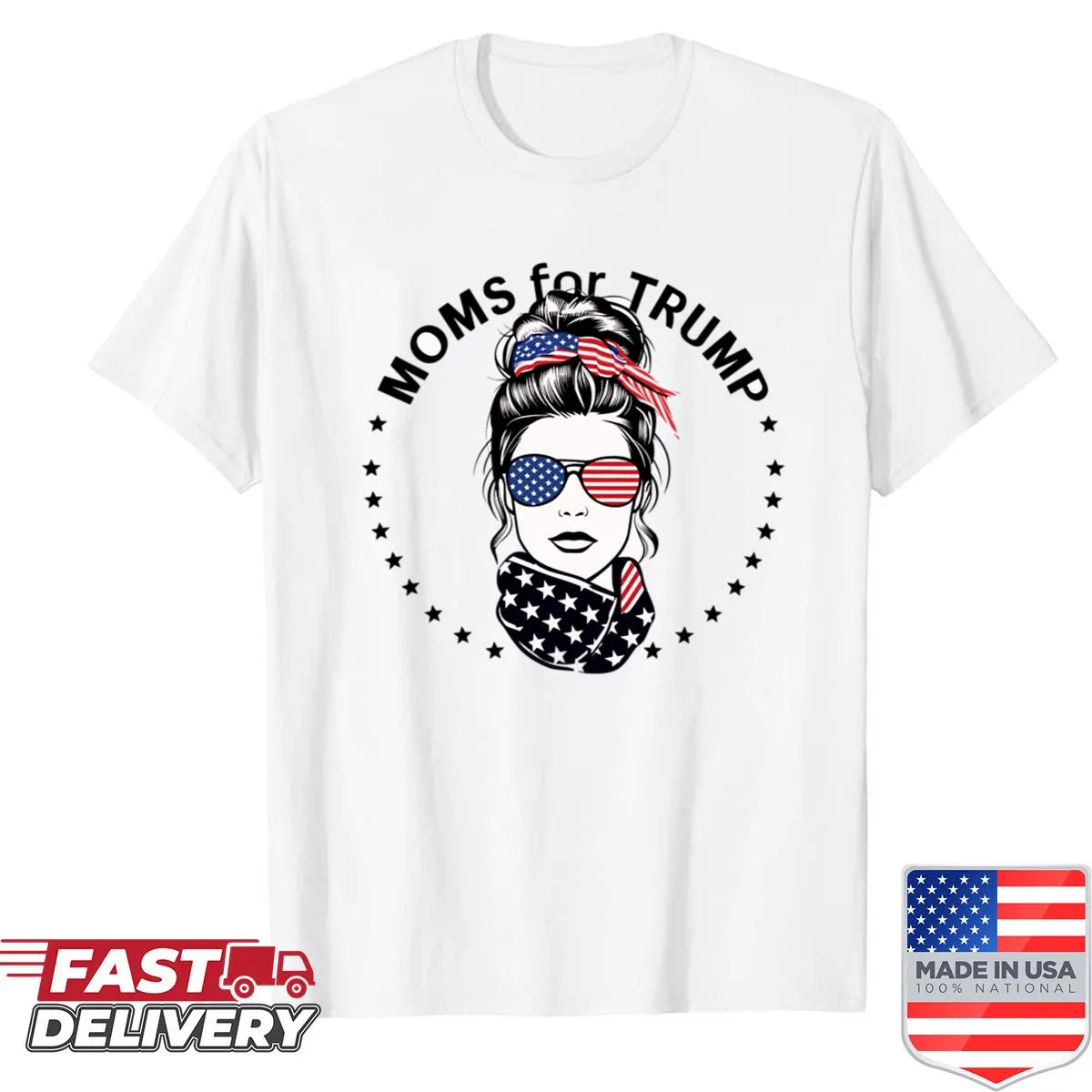 Shirt with 'Moms For Trump' slogan in bold text