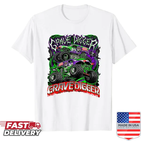 Artistic Grave Digger shirt for monster truck fans