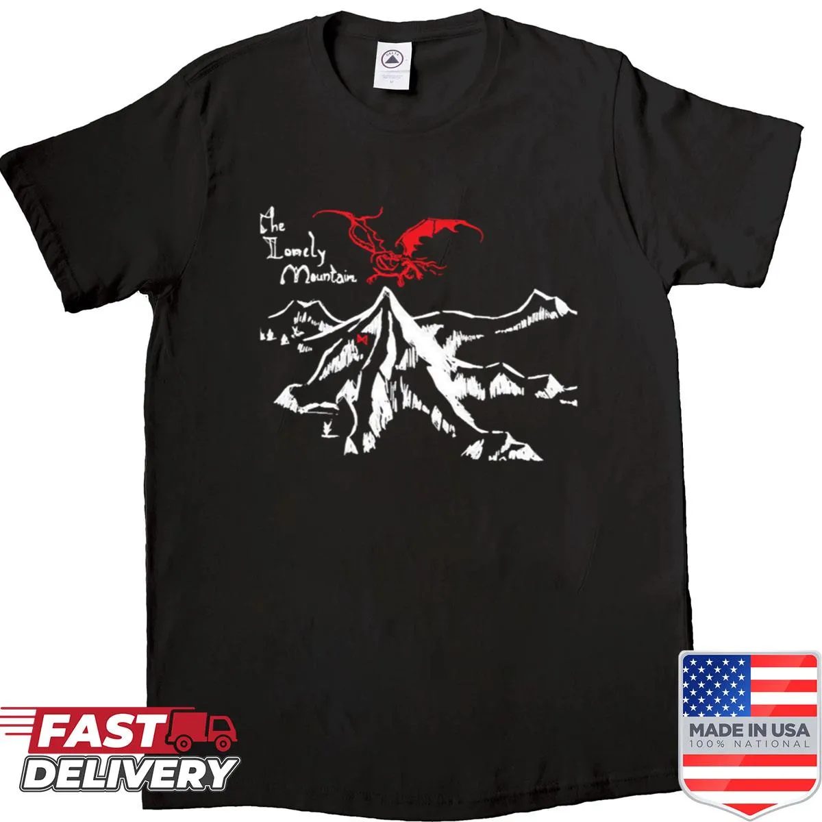 Erebor-themed T-shirt featuring intricate fantasy design