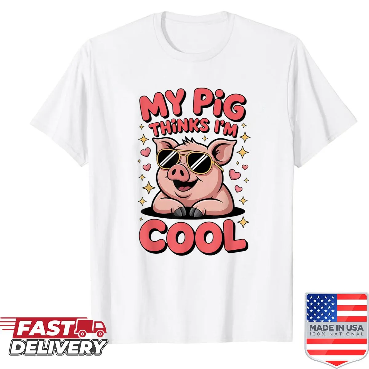Humorous typography shirt for pig lovers