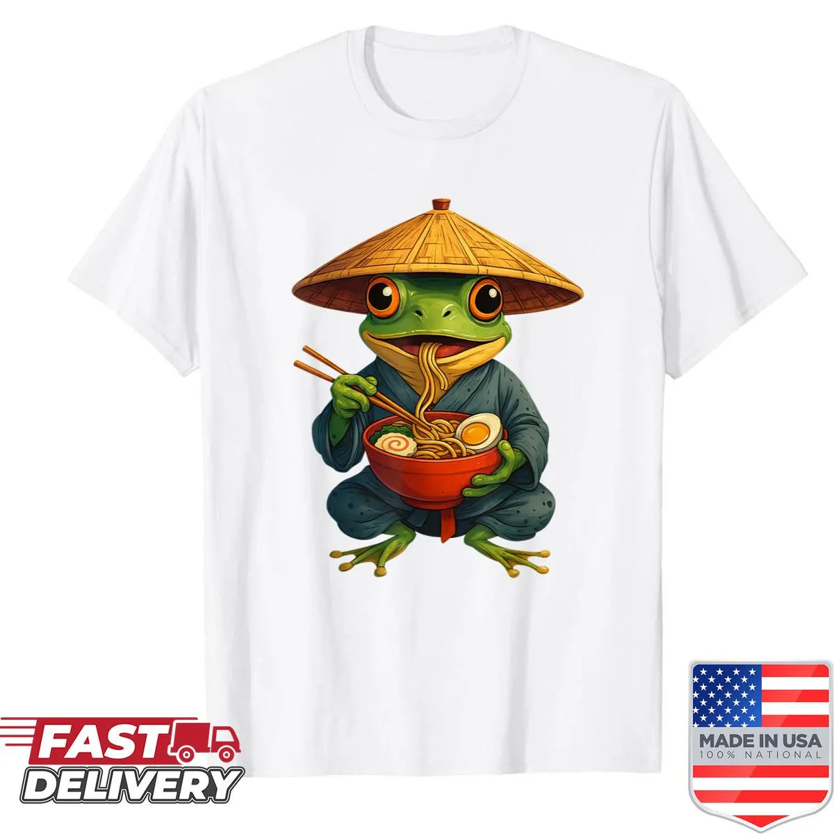 Anime-themed shirt featuring Neko and Japanese noodles