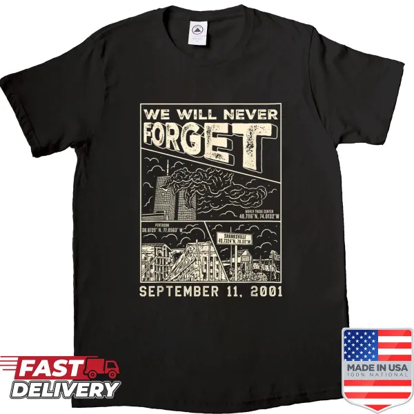 Vintage memorial shirt honoring September 11, 2001