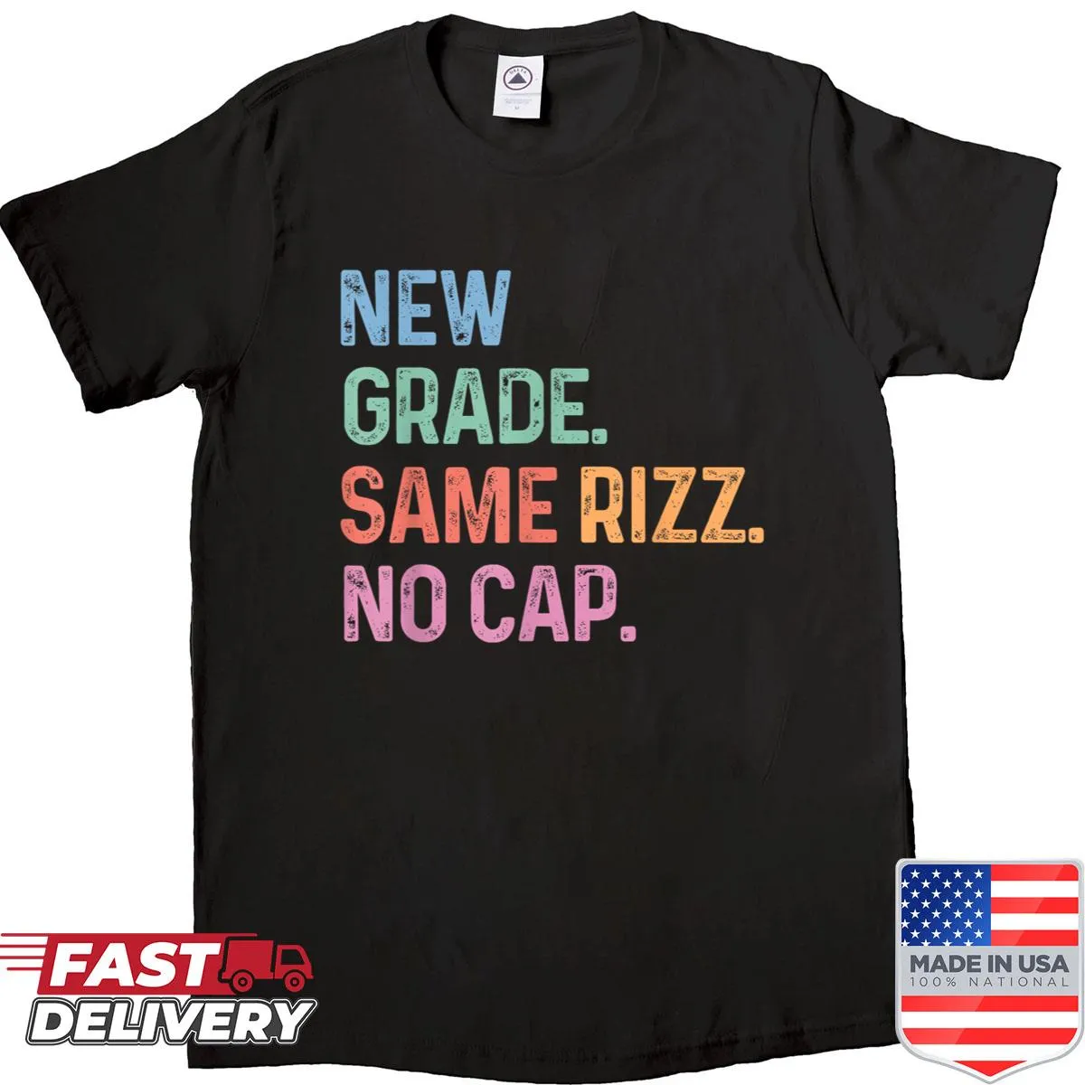 Funny back-to-school shirt with Gen Z slang text