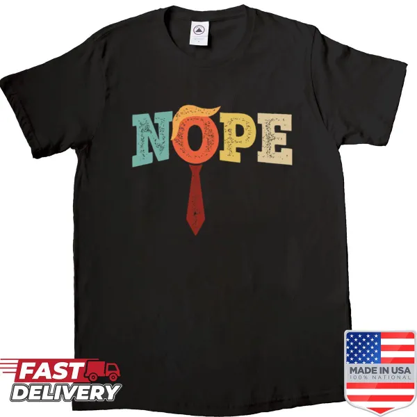 Oversized shirt with 'Nope' graphic and red tie design