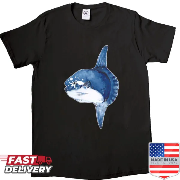 Realistic depiction of an ocean sunfish on a shirt