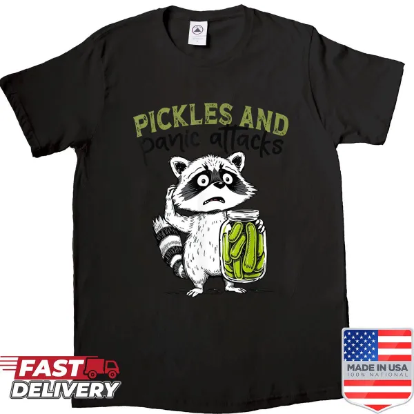 Raccoon graphic on shirt with slogan about mental health and anxiety