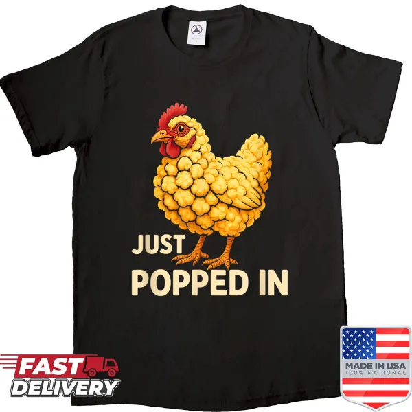 Funny food pun shirt with cute popcorn chicken graphic