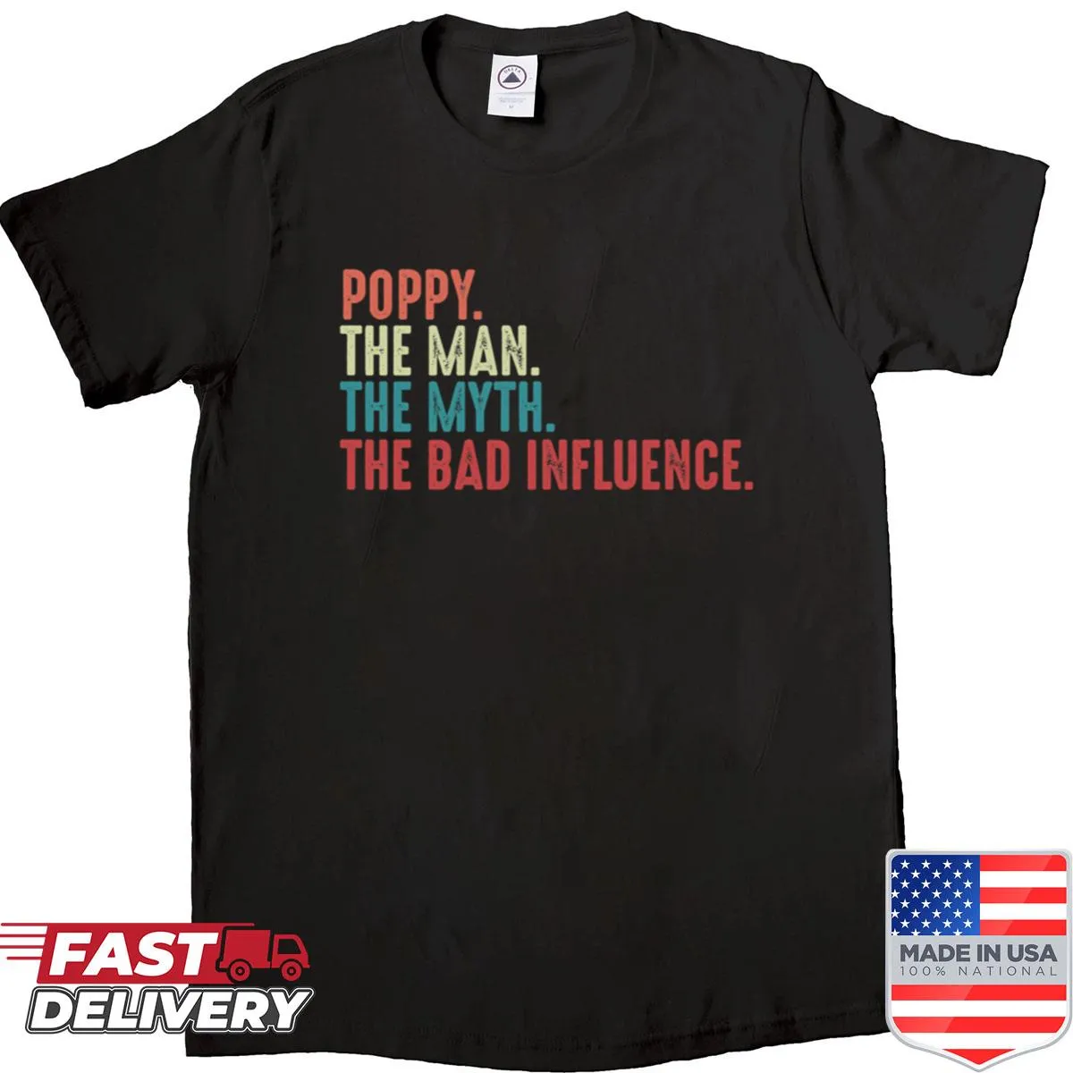 Funny shirt for grandpa with 'The Man, The Myth, The Legend' text