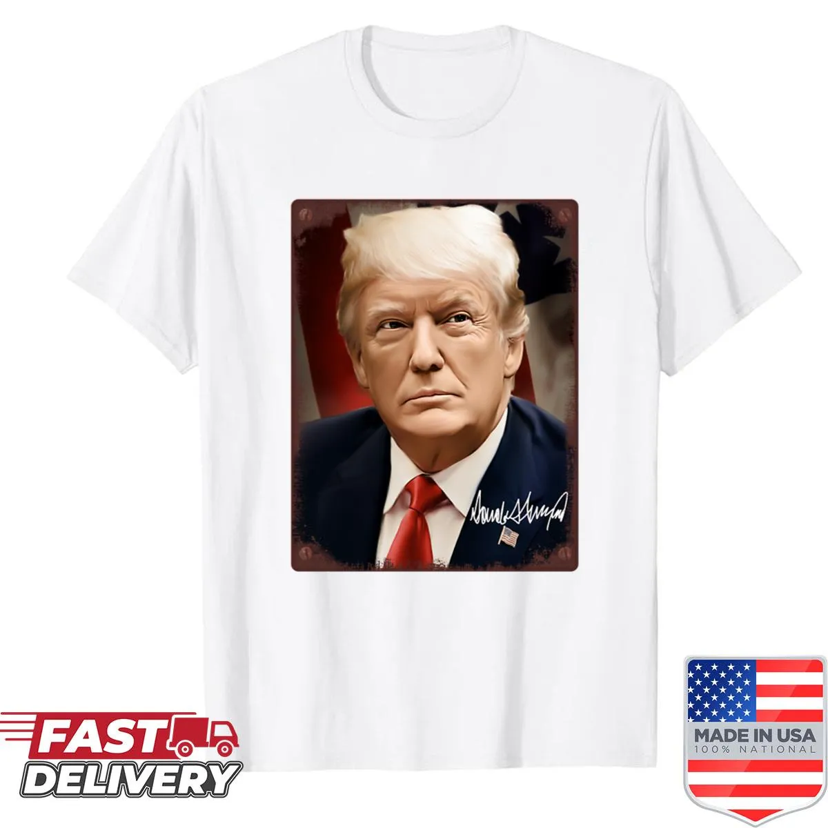 Vintage rustic Trump painting fan art shirt for supporters