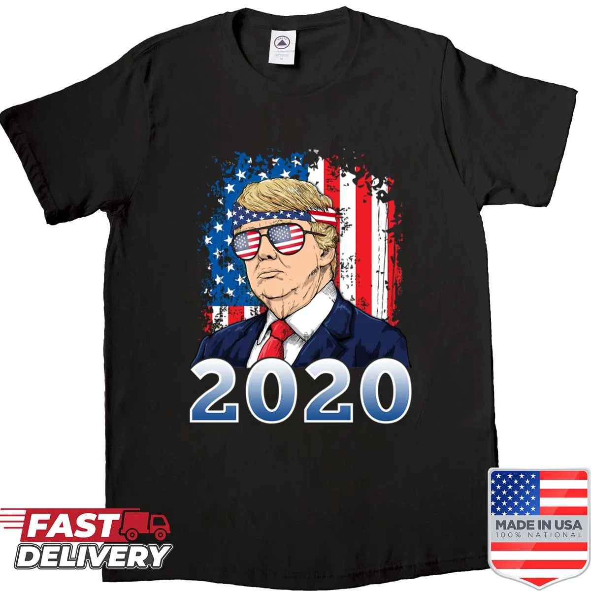Oversized shirt featuring a Pro Trump 2020 design in silhouette