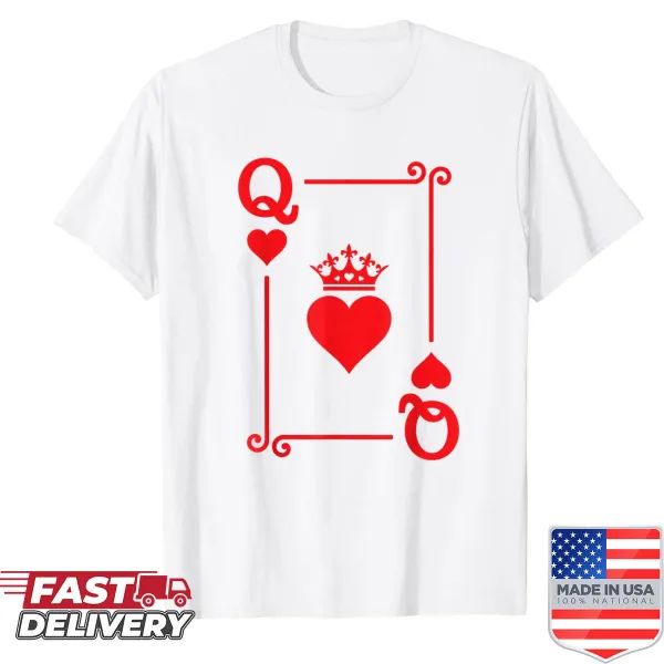 Elegant Queen Hearts shirt featuring playing card graphic