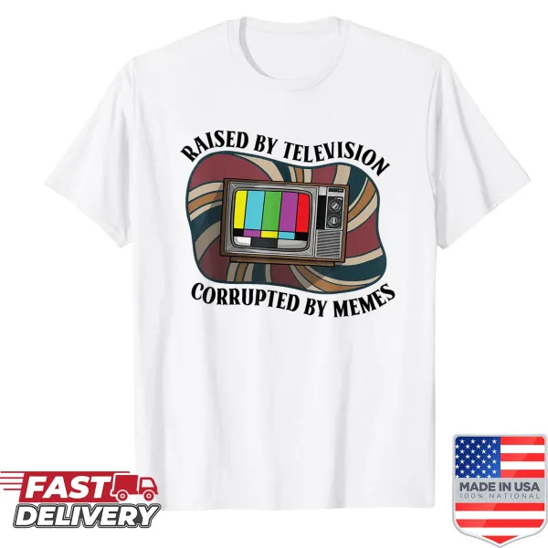 Nostalgic shirt featuring a design about television and memes