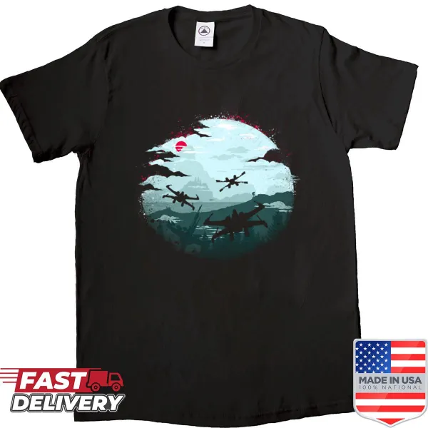 Illustration of fighters at dawn on a shirt