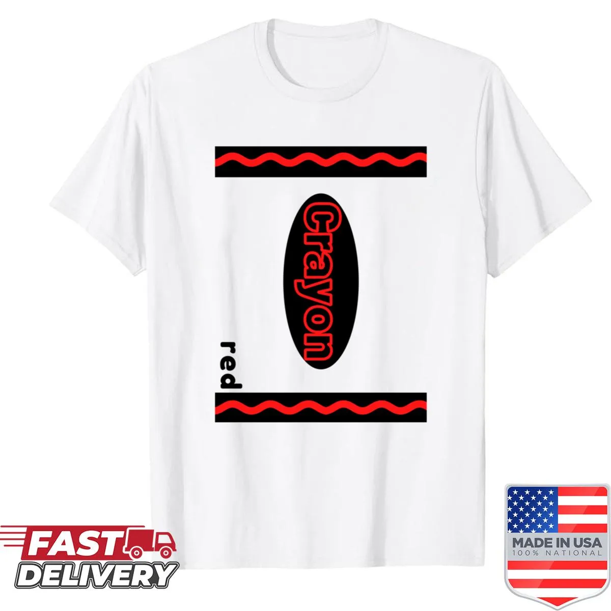 Red crayon box shirt for couples Halloween costume