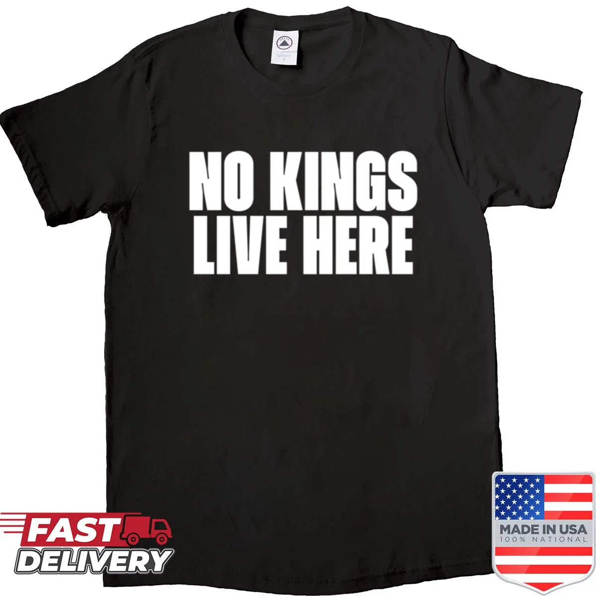 Oversized shirt featuring empowering typography with a political message.