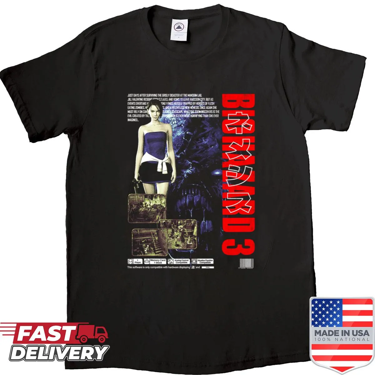 Resident Evil Biohazard 3 logo shirt
