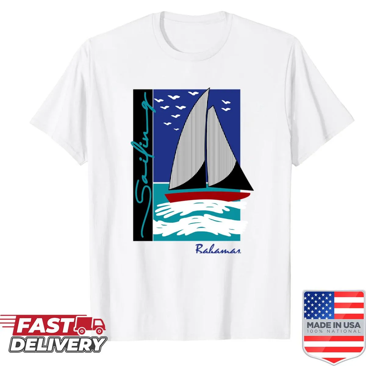 Vintage-style shirt featuring sailing imagery inspired by Step Brothers