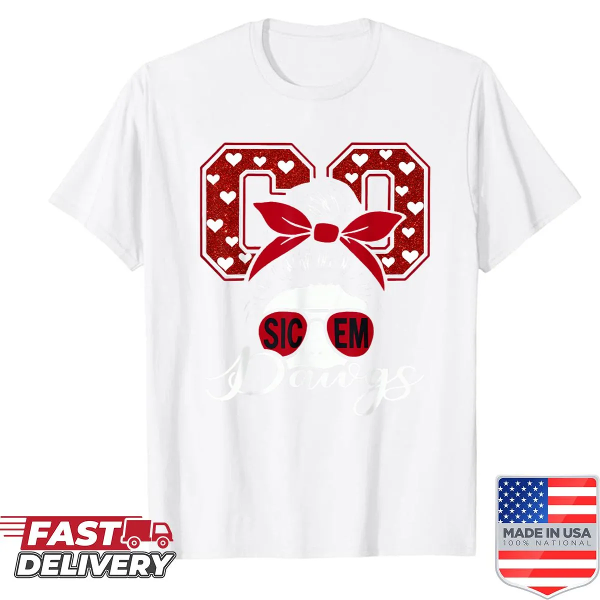 Funny retro 'Go Dawgs!' shirt for sports fans