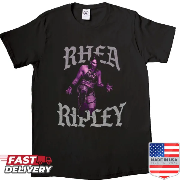 Shirt featuring a bold illustration of wrestler Rhea Ripley.