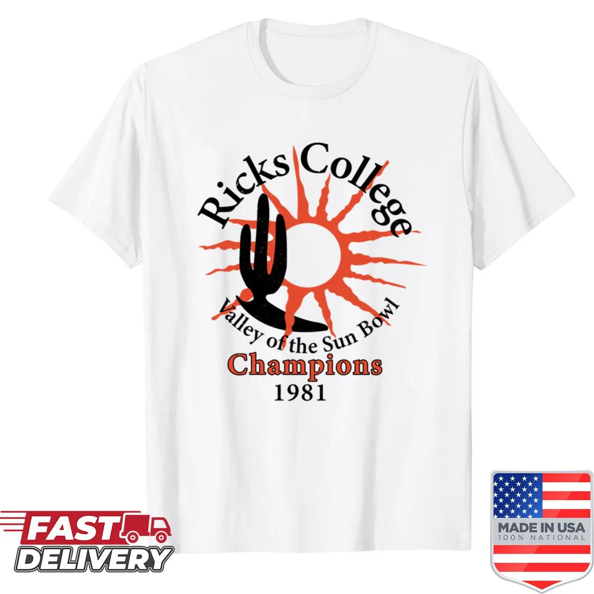 Vintage Ricks College Valley Of The Sun Bowl Champions T-shirt