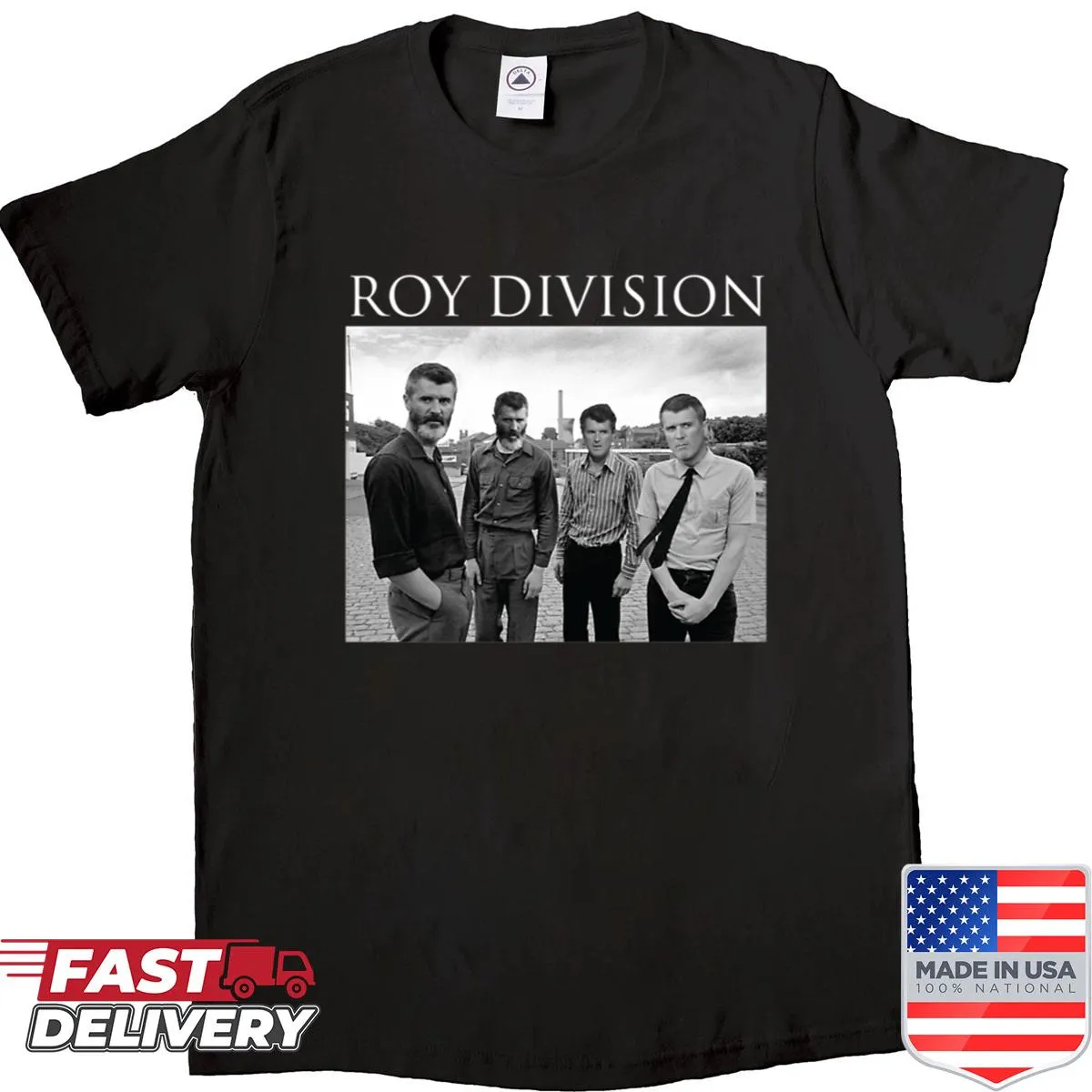 Illustration of Roy Division graphic shirt inspired by the band